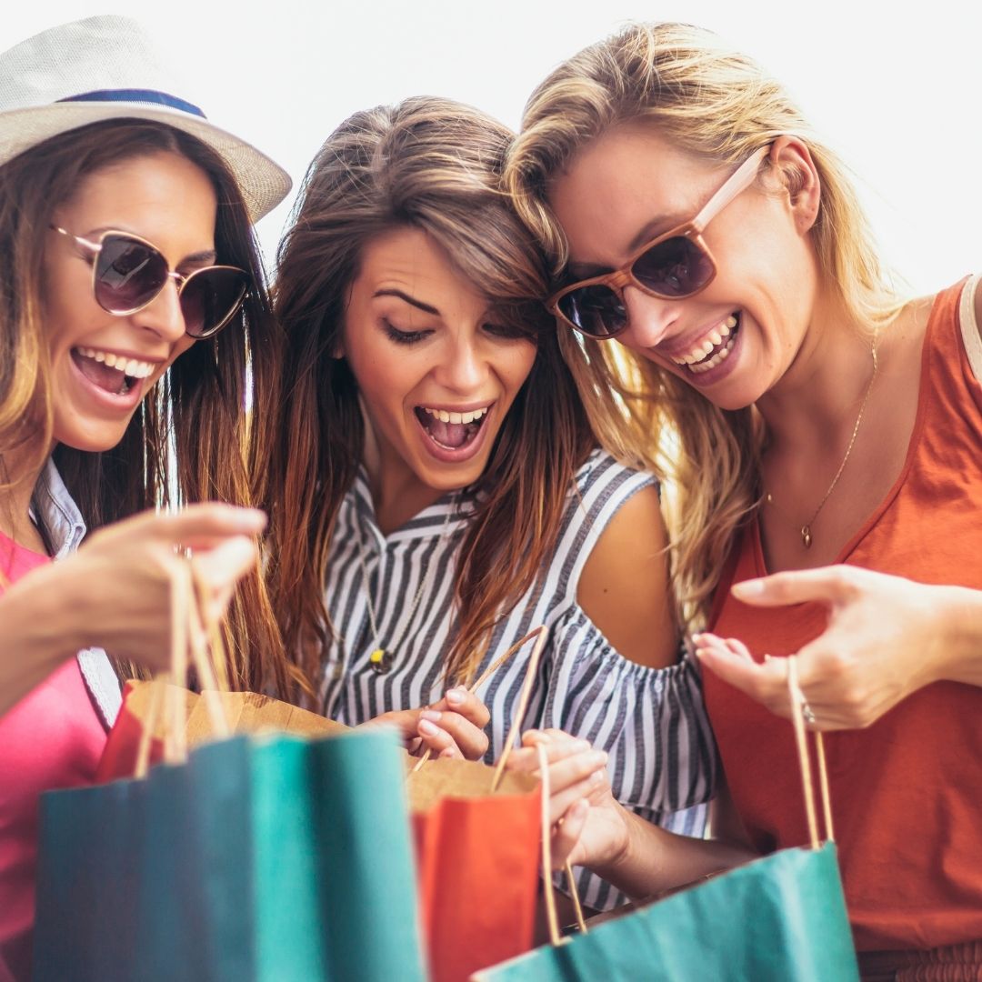Three women shopping together